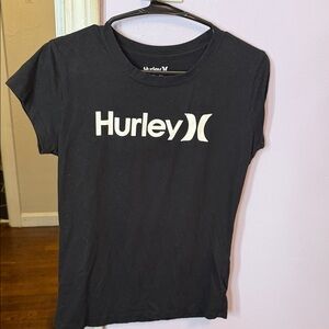 Y2K Hurley Black Tee with White Logo